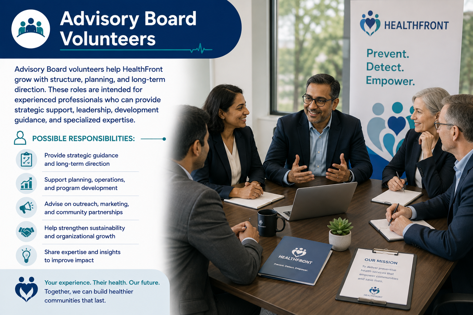 Advisory Board volunteers with HealthFront