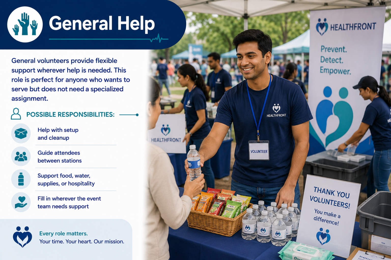General Help volunteers with HealthFront