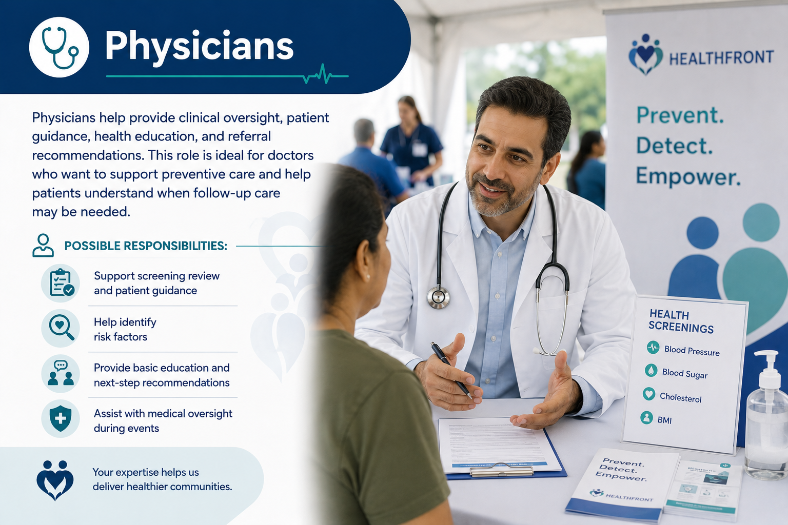 Physicians volunteers with HealthFront