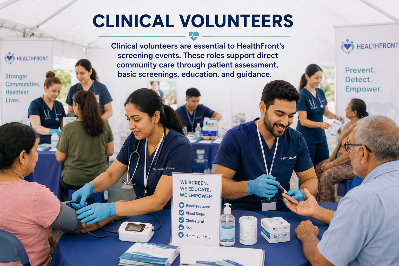 Clinical volunteers with HealthFront